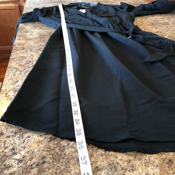 MOSSIMO Shirt Dress Black Roll Tab Sleeves - Picture 4 of 13